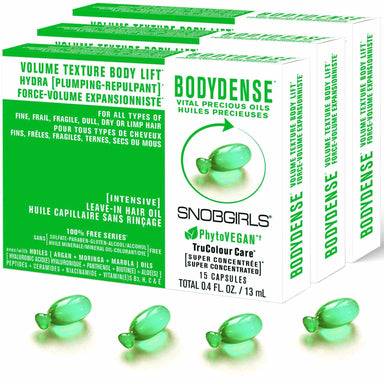 BODYDENSE Salon Vegan Hair Oil Capsules for Volume, Texture, and Body Lift - 15 Capsules, Infused with Argan and Moringa Oils.