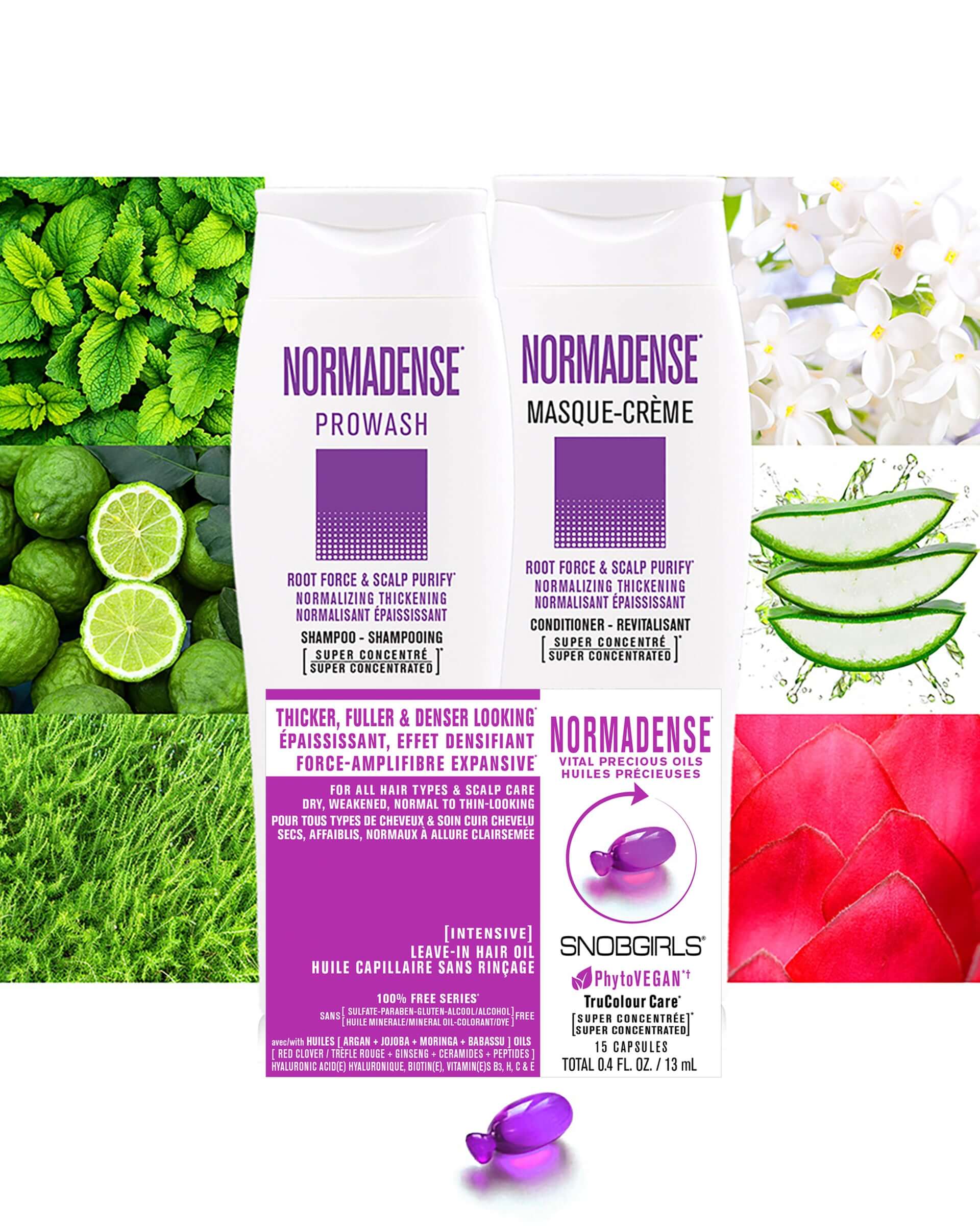 Trio NORMADENSE 1 Vegan Shampoo, Conditioner, Hair Oil