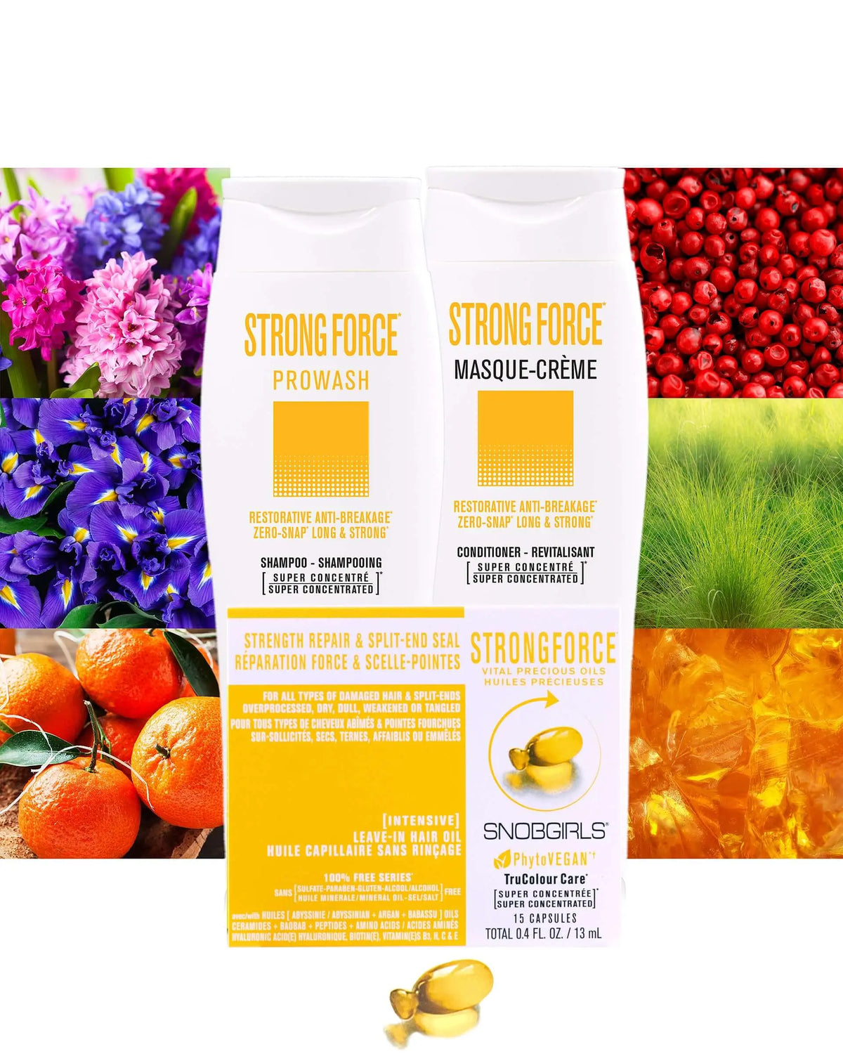 Trio STRONGFORCE Vegan Shampoo, Conditioner, Hair Oil - SNOBGIRLS.com