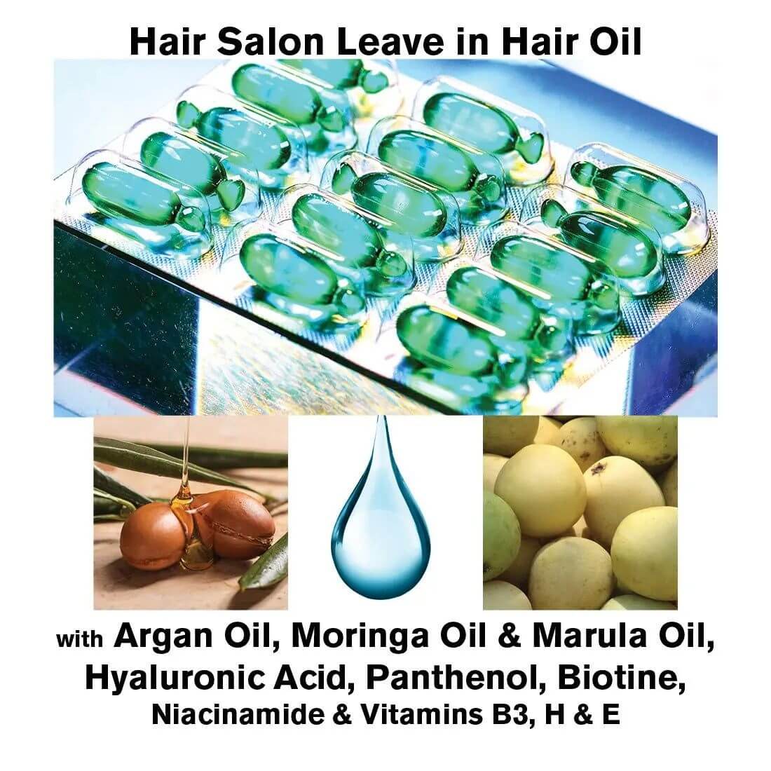 BODYDENSE Intensive Leave-In Hair Oil with Argan Oil, Hyaluronic Acid, Panthenol, Biotin, Aloe & Vitamins - SNOBGIRLS.com