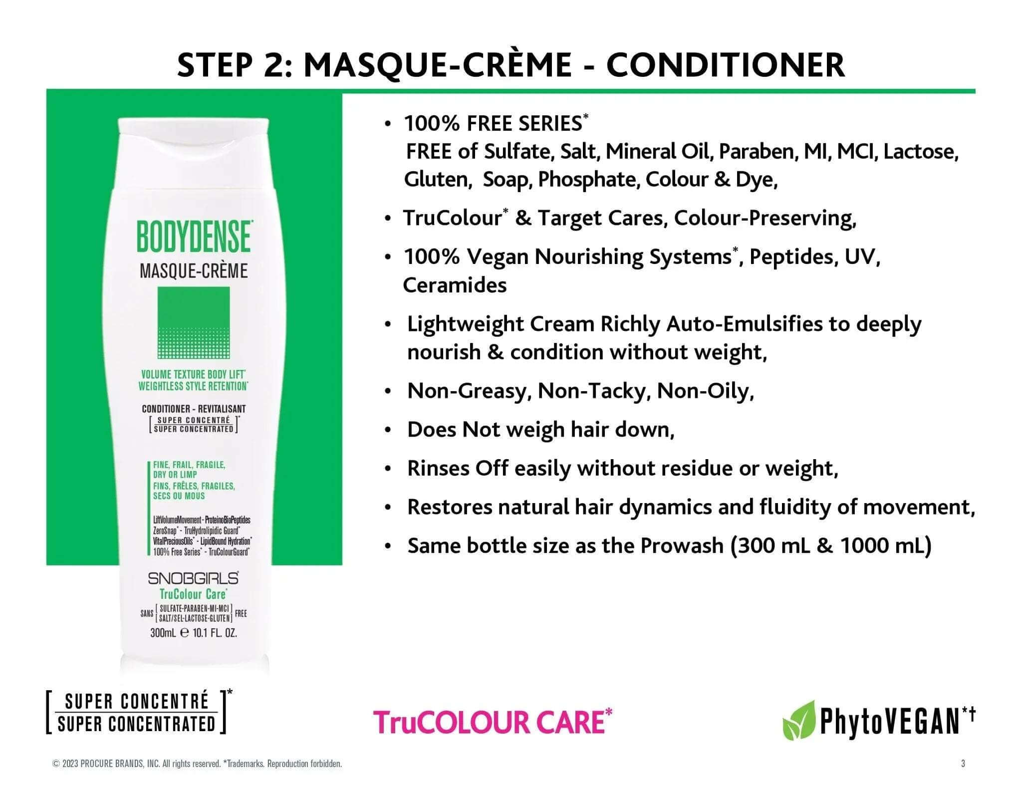 BODYDENSE Masque-Creme (conditioner) 10.1 FL. OZ. - SNOBGIRLS.com