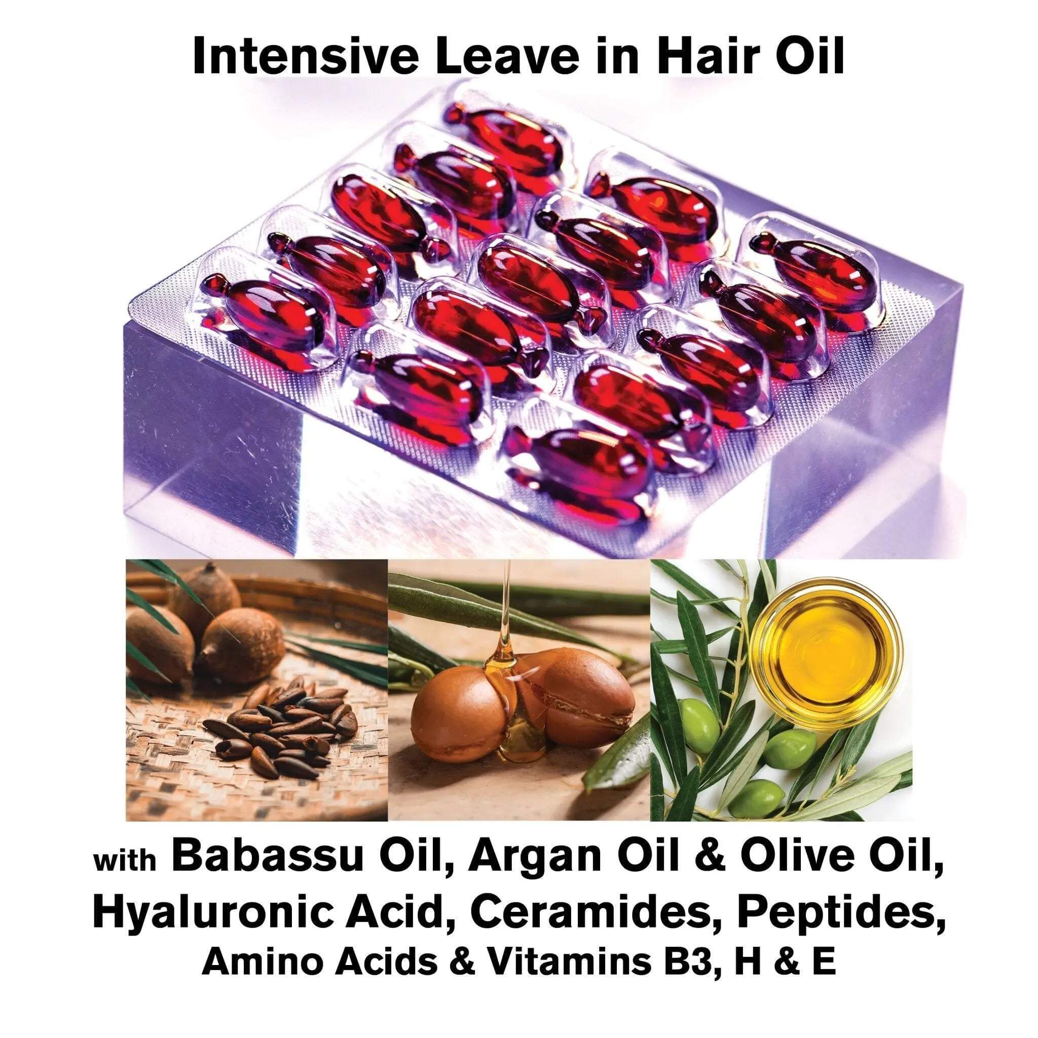 CURALIGN Intensive Leave-In Hair Oil with Argan Oil, Hyaluronic Acid, Ceramides, Peptides & Vitamins - SNOBGIRLS.com