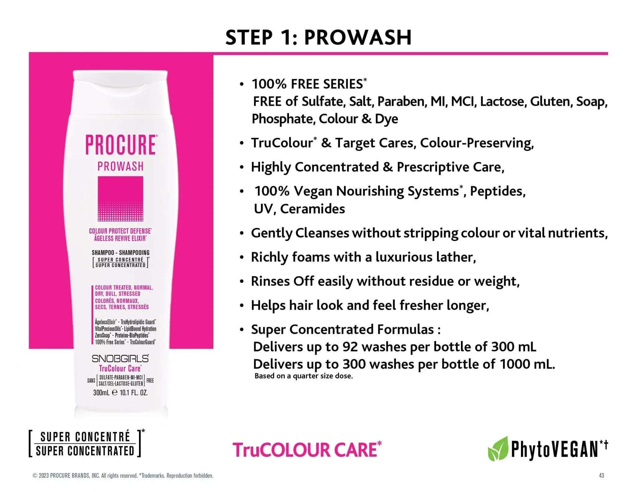 PROCURE Prowash Vegan Hair Shampoo & Pump - SNOBGIRLS.com